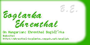 boglarka ehrenthal business card